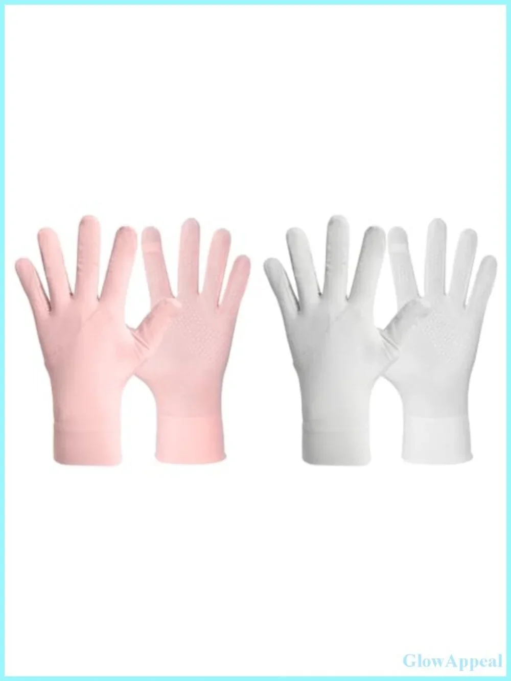 UV Protection Fingerless Driving Gloves Ice Silk Breathable for Women Men 2 Pair